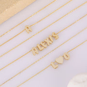 Custom 3D Bubble Name Necklace, Movable 3D Name Letter Necklace